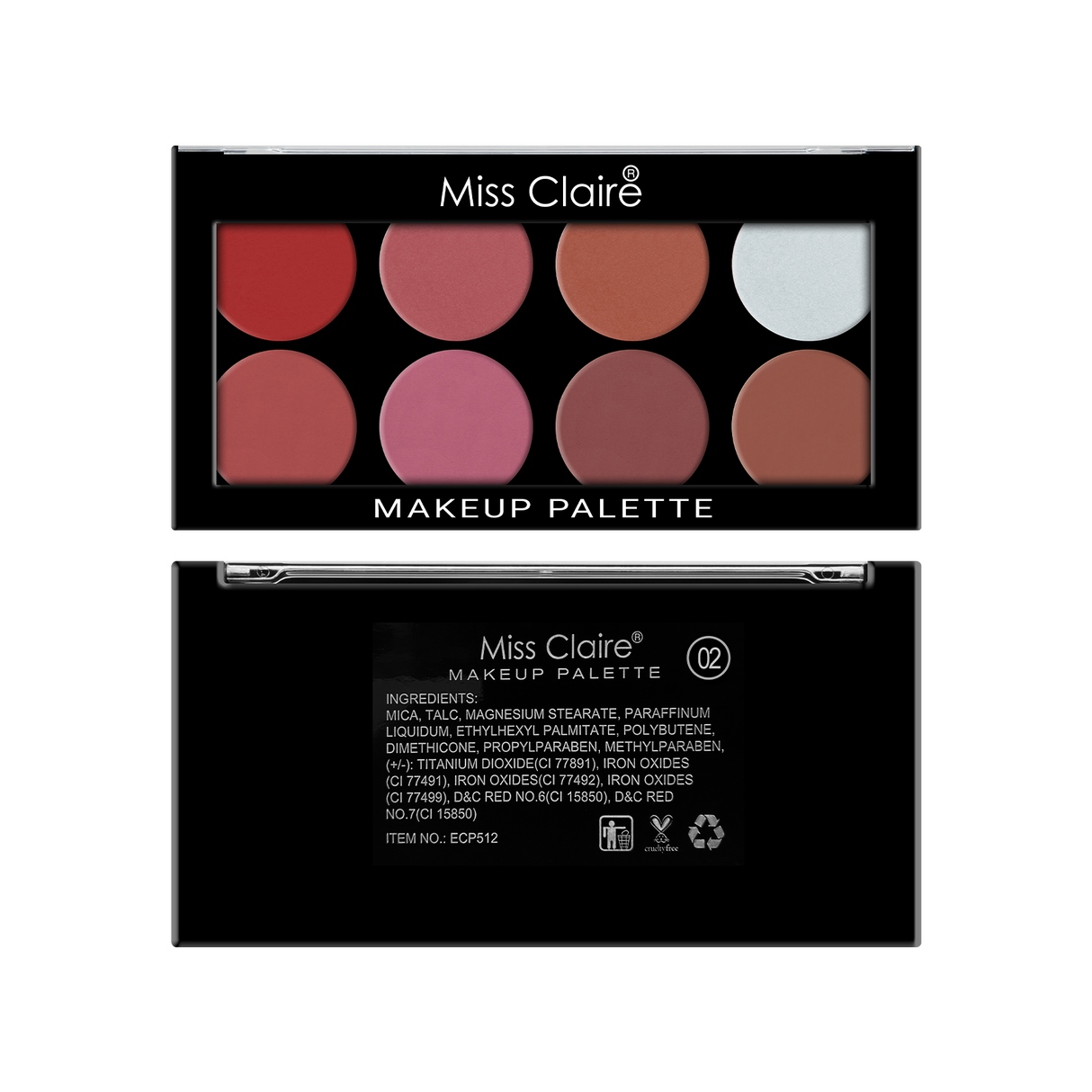 8 Pressed Face Makeup Palette