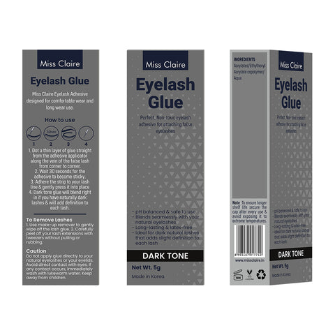 Eyelash Glue - Dark Tone - Strong Hold, Seamless Blend, Waterproof, Easy Removal