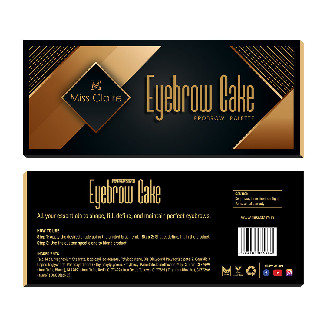 Eyebrow Cake, Looks Subtle, Long-Lasting, Easy Application, Natural Finish