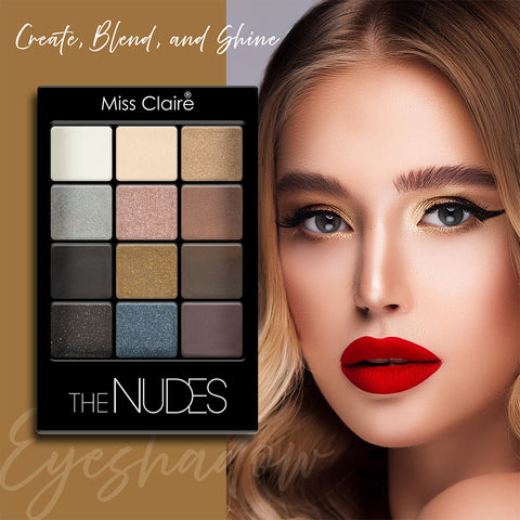 12 Eyeshadow Kit - The Nudes: Elegant Shades, Smooth Application, Long-Lasting, Highly Pigmented, Professional Finish