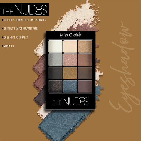 12 Eyeshadow Kit - The Nudes: Elegant Shades, Smooth Application, Long-Lasting, Highly Pigmented, Professional Finish