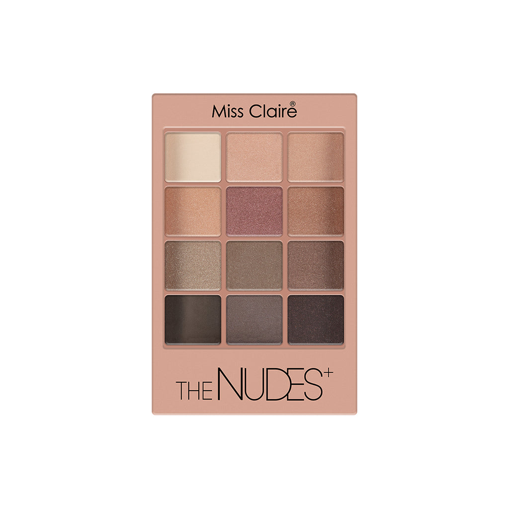 12 Eyeshadow Kit - The Nudes +: Elegant Shades, Smooth Application, Long-Lasting, Highly Pigmented, Professional Finish