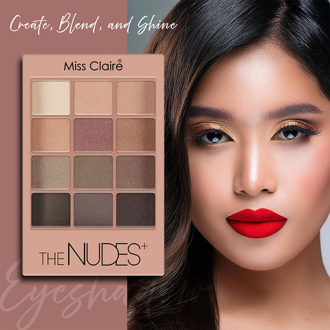 12 Eyeshadow Kit - The Nudes +: Elegant Shades, Smooth Application, Long-Lasting, Highly Pigmented, Professional Finish