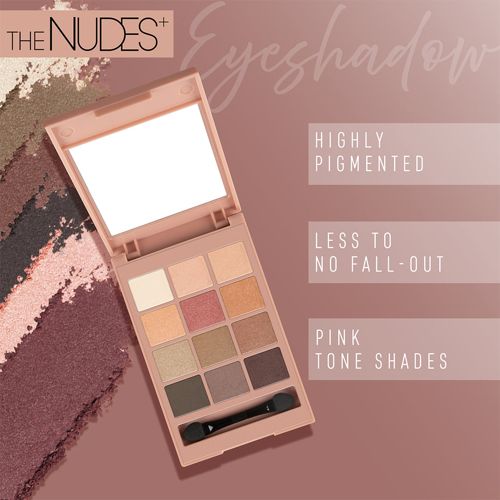 12 Eyeshadow Kit - The Nudes +: Elegant Shades, Smooth Application, Long-Lasting, Highly Pigmented, Professional Finish