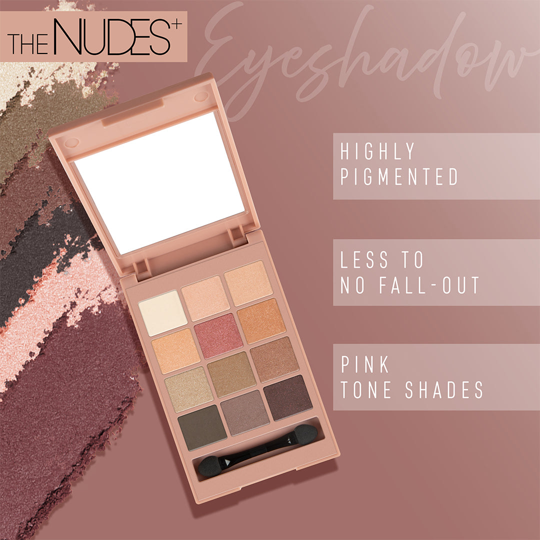 12 Eyeshadow Kit - The Nudes +: Elegant Shades, Smooth Application, Long-Lasting, Highly Pigmented, Professional Finish