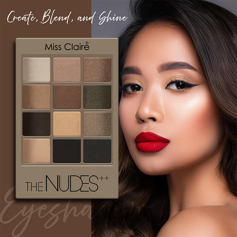12 Eyeshadow Kit - The Nudes ++: Elegant Shades, Smooth Application, Long-Lasting, Highly Pigmented, Professional Finish