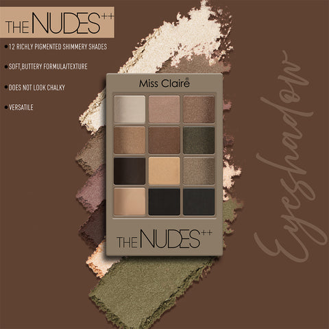 12 Eyeshadow Kit - The Nudes ++: Elegant Shades, Smooth Application, Long-Lasting, Highly Pigmented, Professional Finish