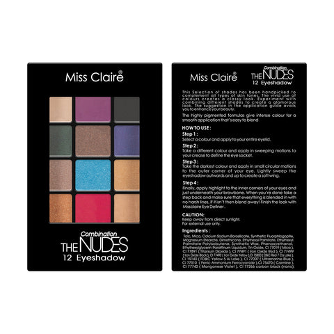 12 Eyeshadow Kit - The Combination Nudes: Versatile Shades, Smooth Application, Long-Lasting, Highly Pigmented, Professional Finish