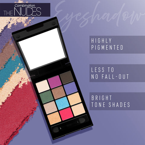 12 Eyeshadow Kit - The Combination Nudes: Versatile Shades, Smooth Application, Long-Lasting, Highly Pigmented, Professional Finish