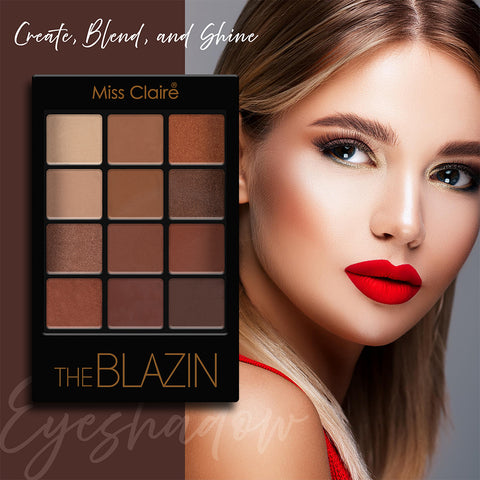 12 Eyeshadow Kit - The Blazin: Vibrant Colors, Smooth Application, Long-Lasting, Highly Pigmented, Professional Finish