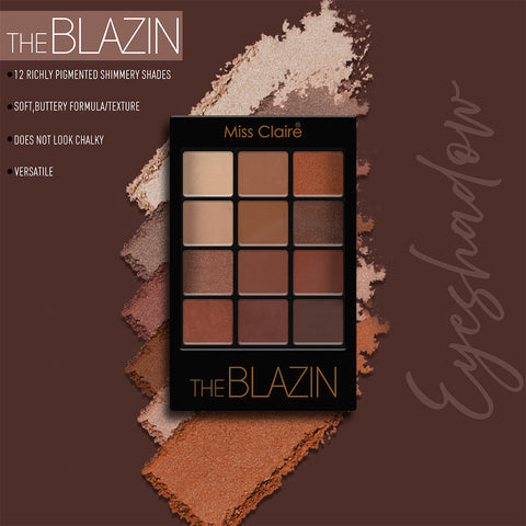 12 Eyeshadow Kit - The Blazin: Vibrant Colors, Smooth Application, Long-Lasting, Highly Pigmented, Professional Finish