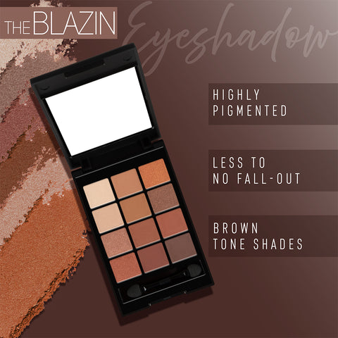 12 Eyeshadow Kit - The Blazin: Vibrant Colors, Smooth Application, Long-Lasting, Highly Pigmented, Professional Finish