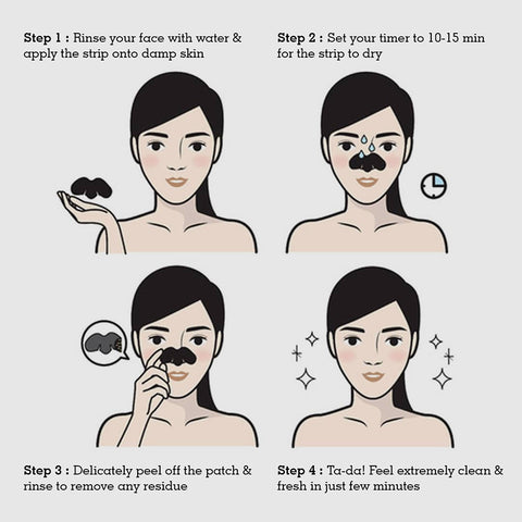 Charcoal Nose Strip - 3PCS - Deep Cleansing, Blackhead Removal, Easy Application, Gentle Formula